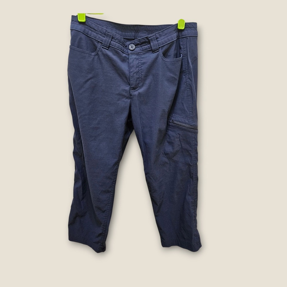 Eddie Bauer Womens Size 8 Blue Cargo Capri Pants Nylon Blend HIking Outdoor